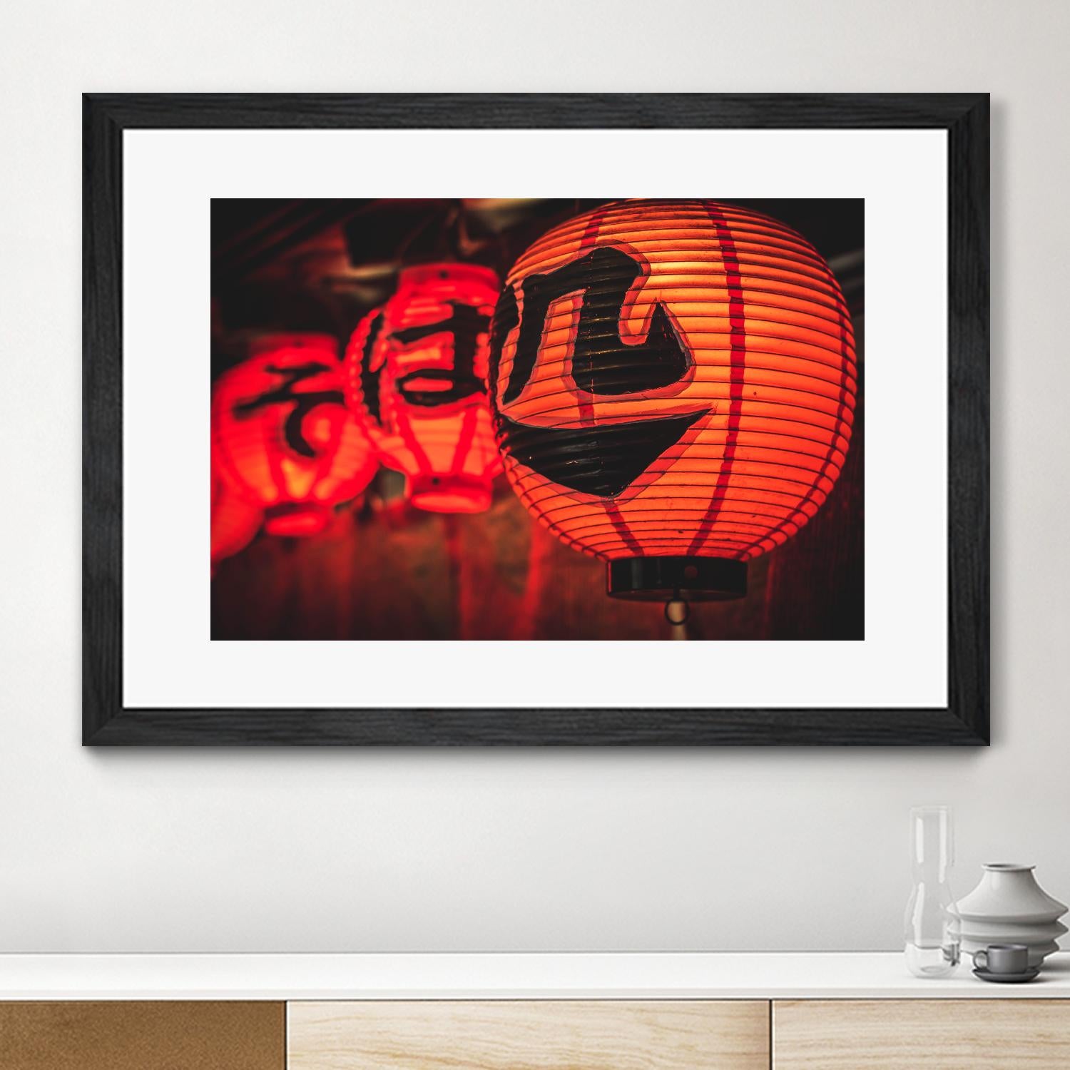 Chinese lanterns by Pexels on GIANT ART - black photo art