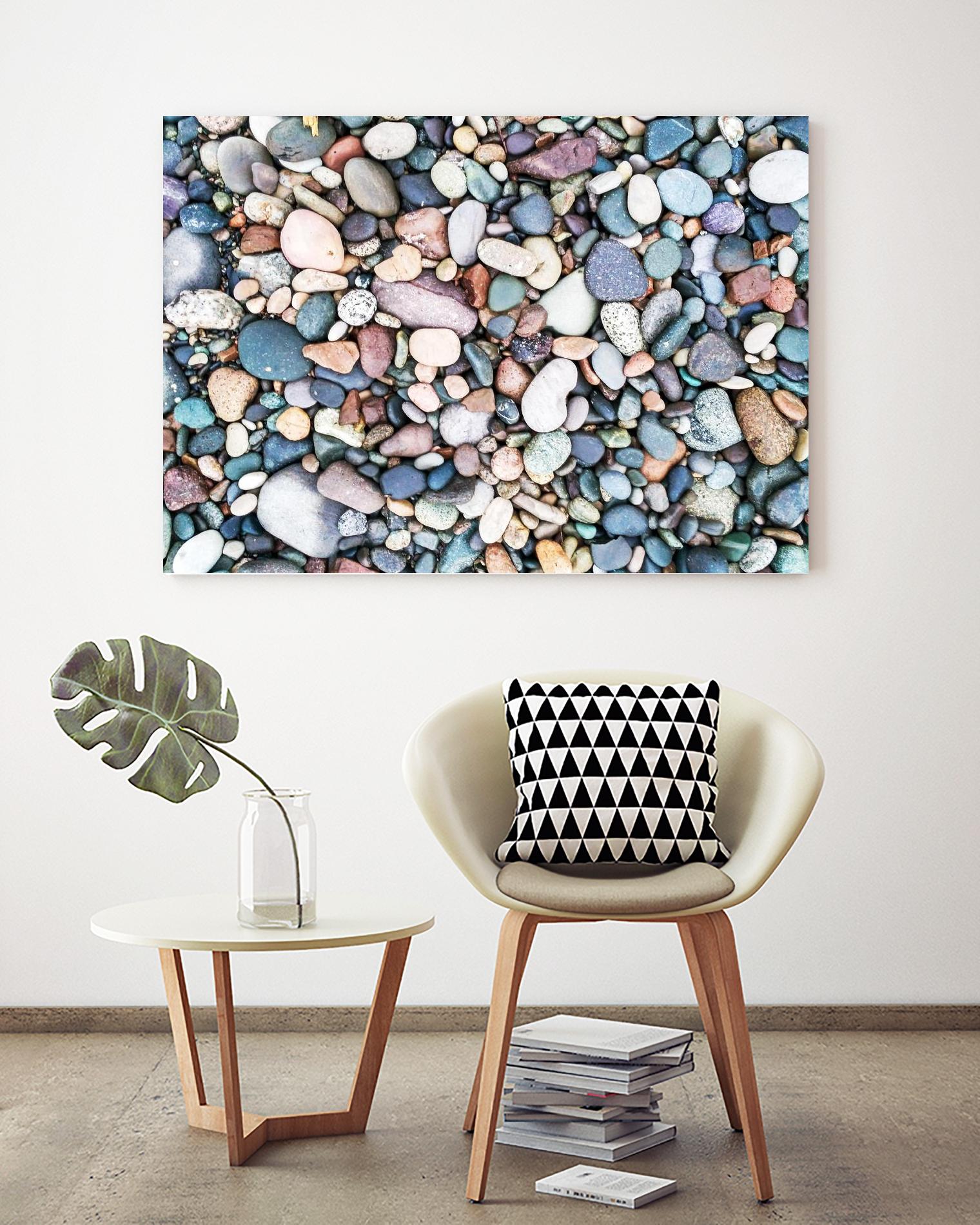 Pebbles by Pexels on GIANT ART - blue photo art