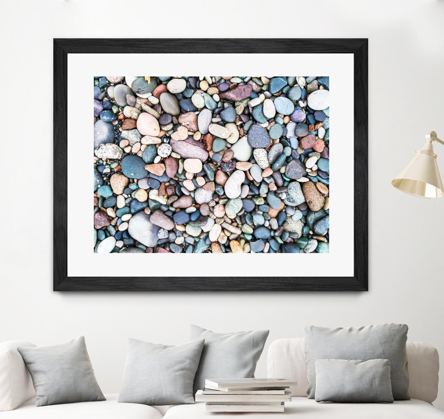 Pebbles by Pexels on GIANT ART - blue photo art