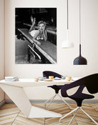 Marilyn Monroe lying on a springboard in California, 1953 by Bridgeman Images on GIANT ART - black and white photography