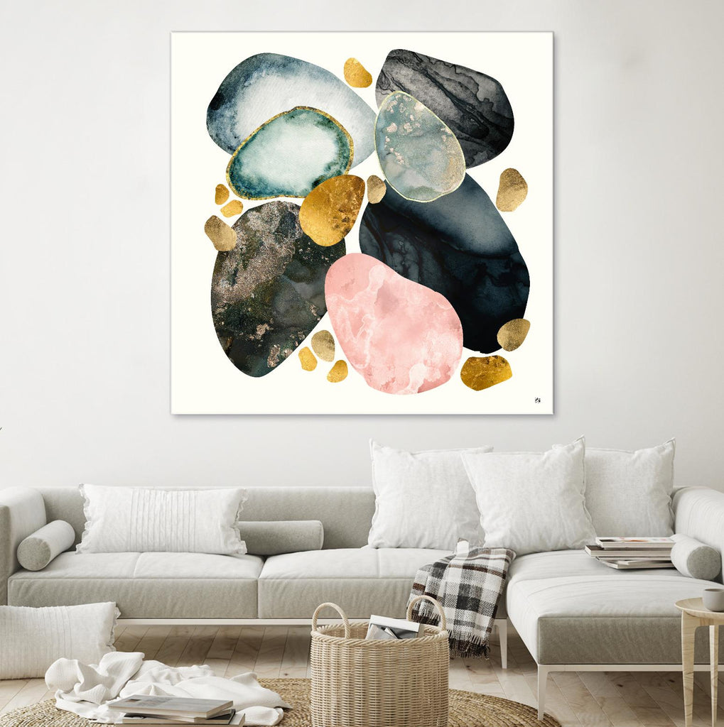 Pebble Abstract by SpaceFrog Designs on GIANT ART - gold shapes