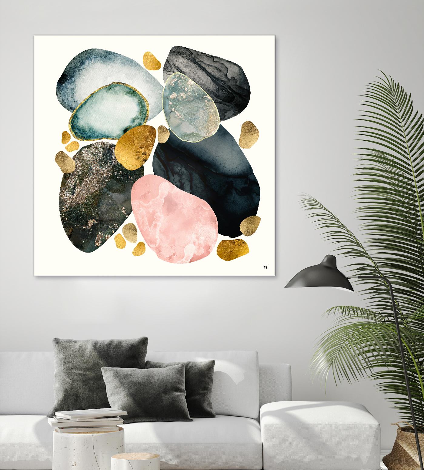 Pebble Abstract by SpaceFrog Designs on GIANT ART - gold shapes