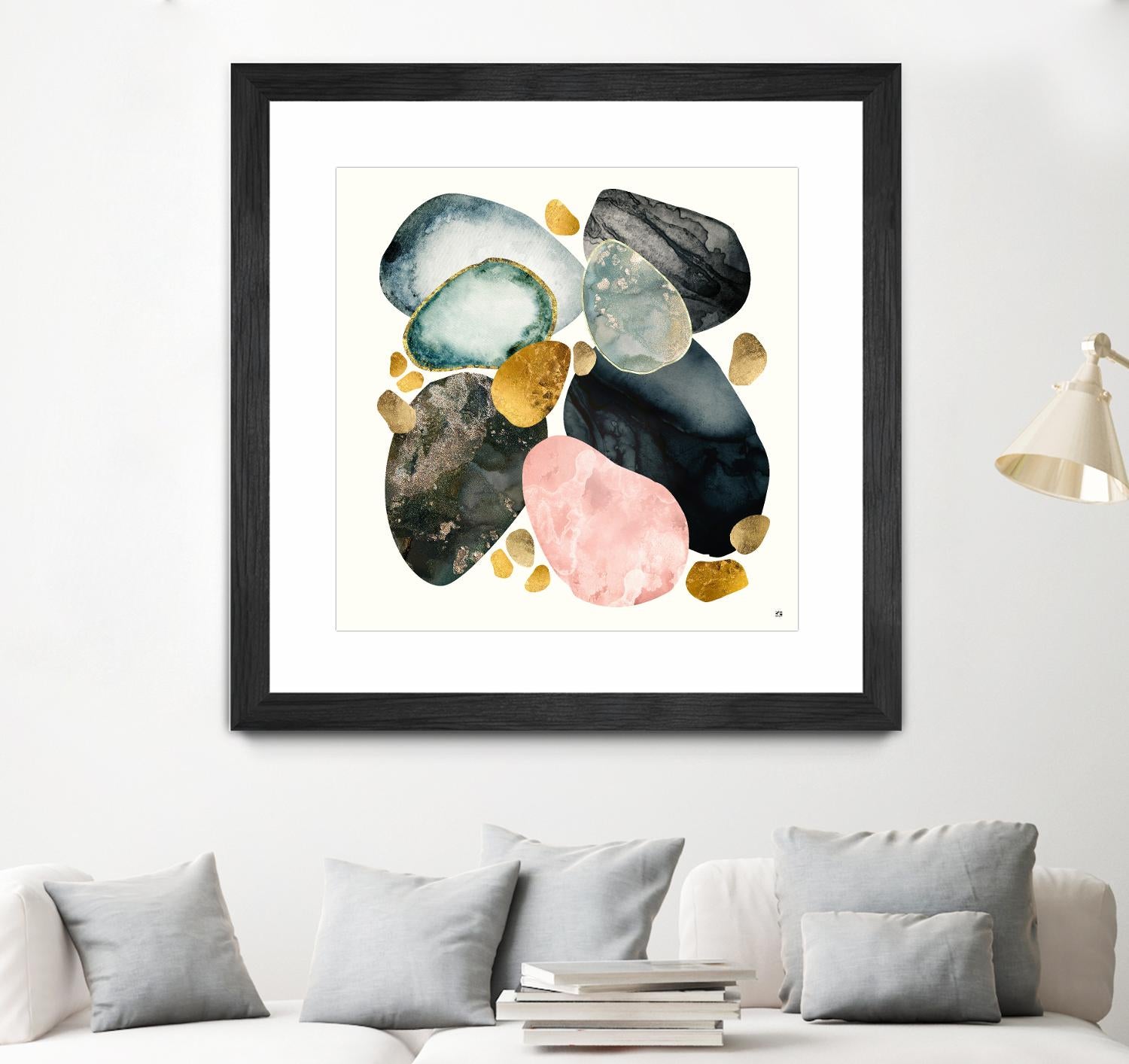 Pebble Abstract by SpaceFrog Designs on GIANT ART - gold shapes