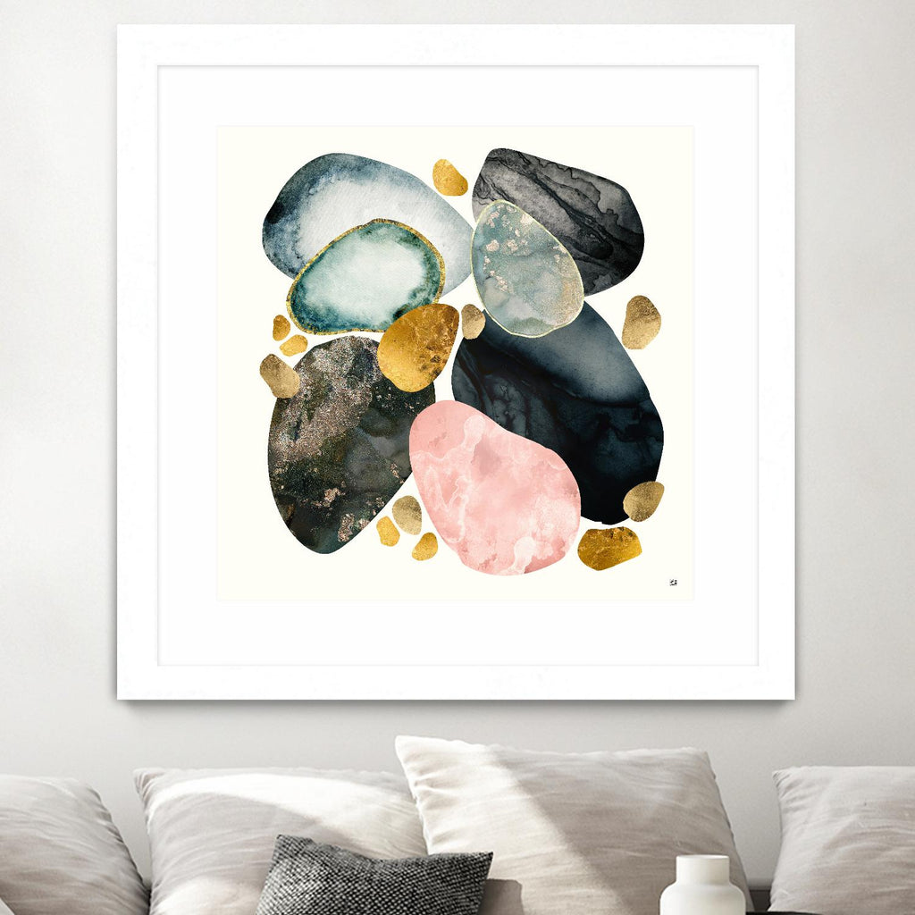 Pebble Abstract by SpaceFrog Designs on GIANT ART - gold shapes