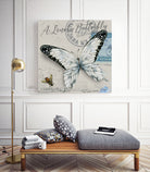 Lonely Butterfly White by David Loblaw on GIANT ART - white typography