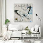Lonely Butterfly White by David Loblaw on GIANT ART - white typography