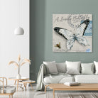 Lonely Butterfly White by David Loblaw on GIANT ART - white typography