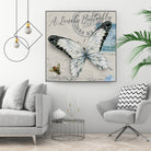 Lonely Butterfly White by David Loblaw on GIANT ART - white typography