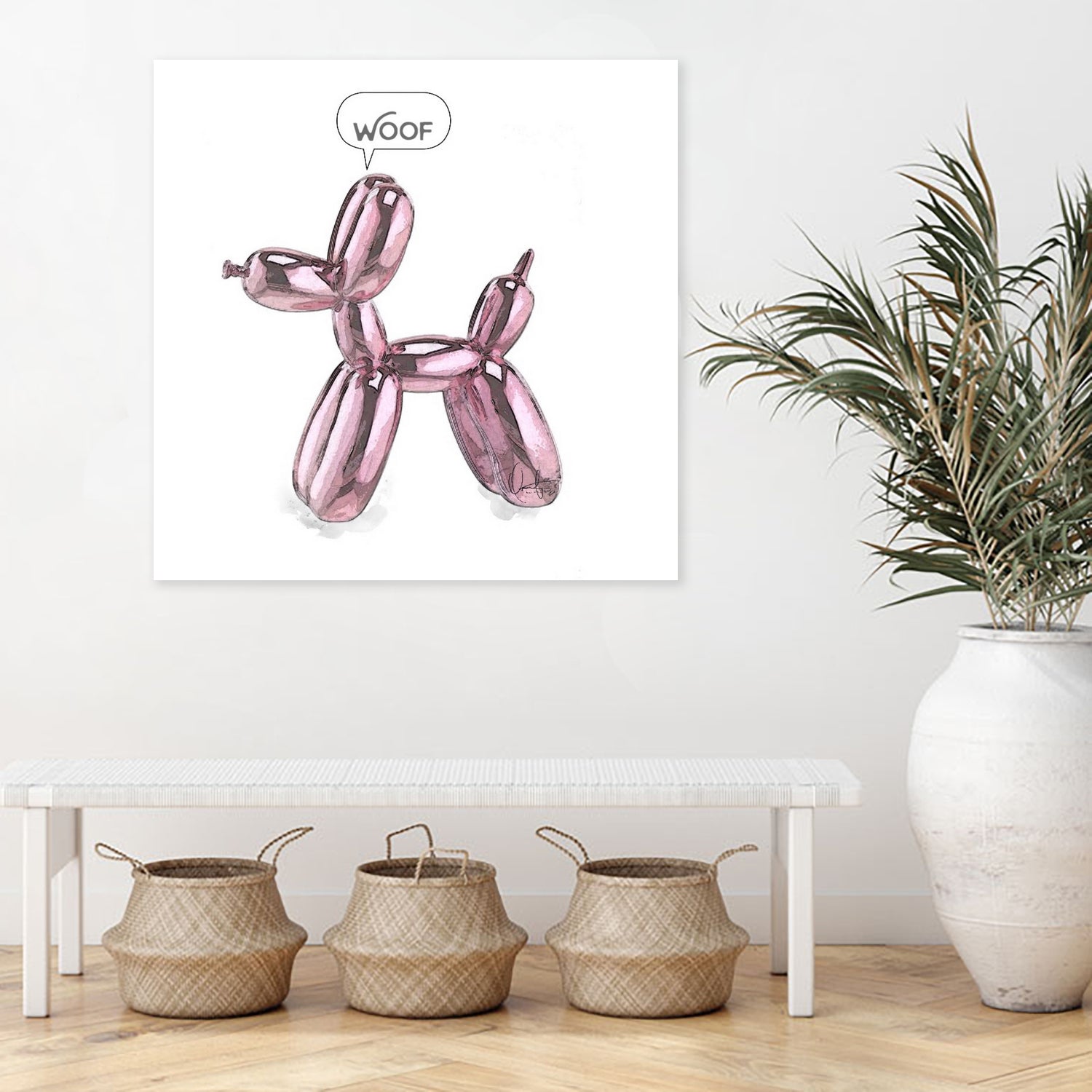 Wolfy by Oriana Cordero on GIANT ART - pink vector illustration