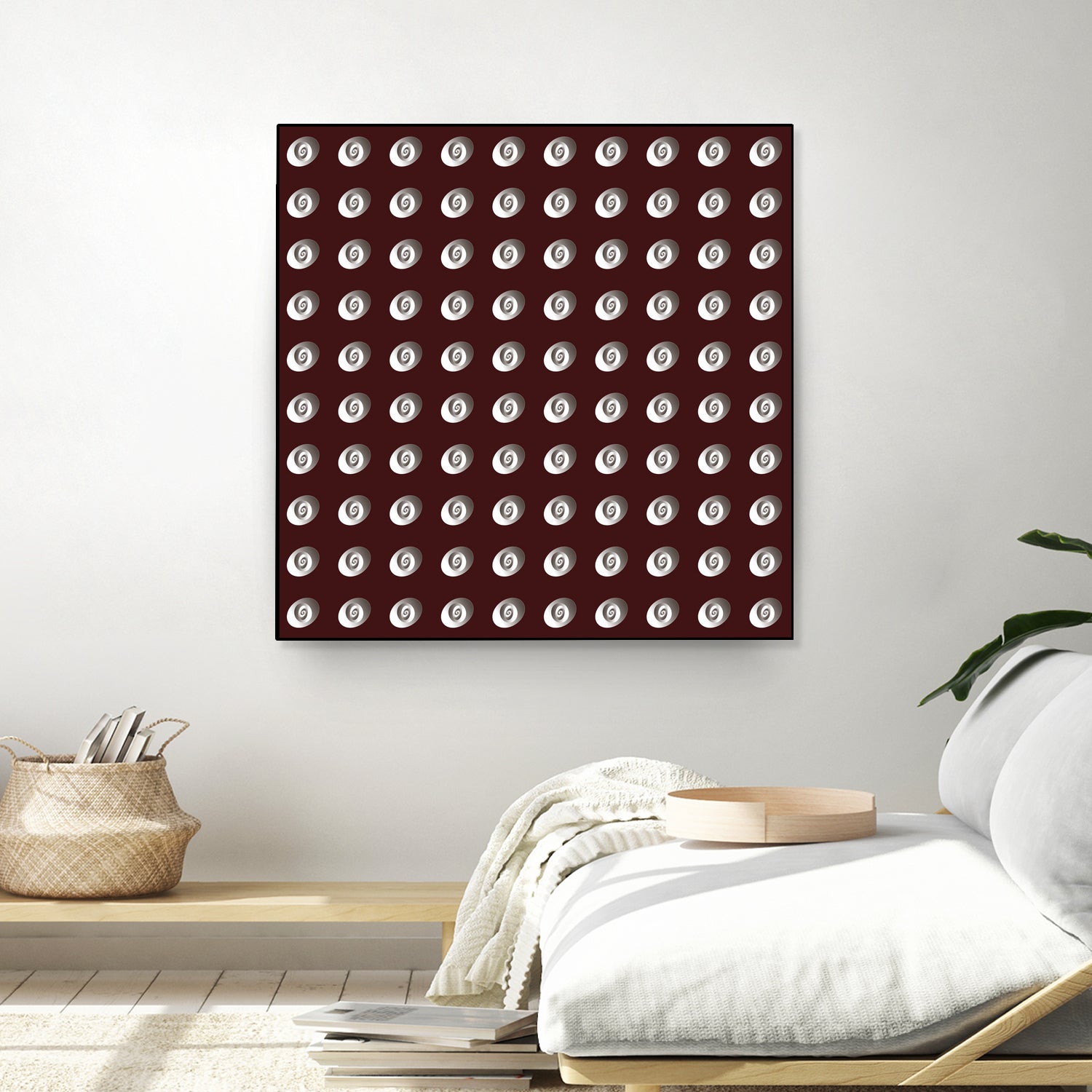 shell shape on dark burgundy bkg by Ramona Masut on GIANT ART - red digital drawing