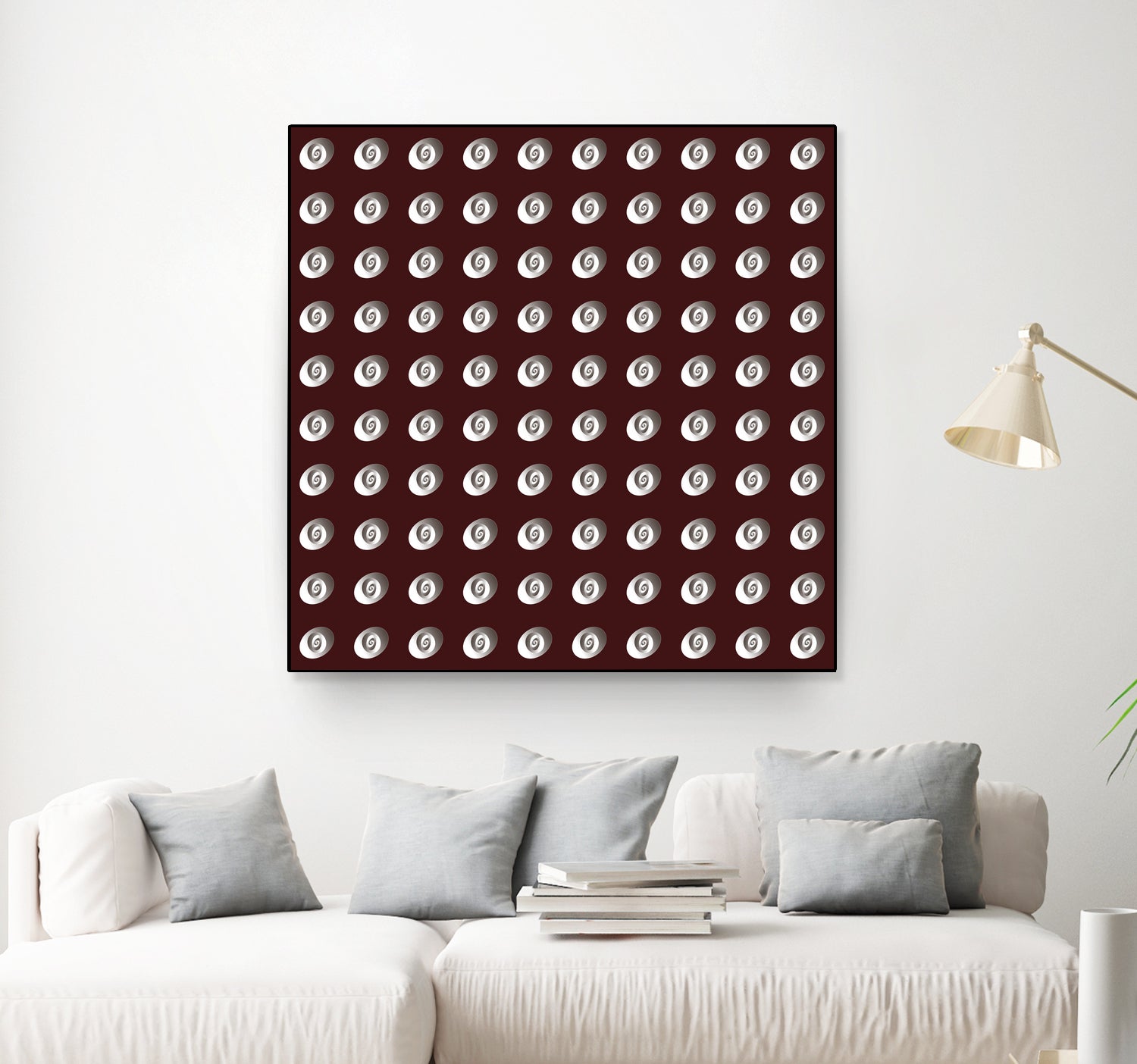 shell shape on dark burgundy bkg by Ramona Masut on GIANT ART - red digital drawing