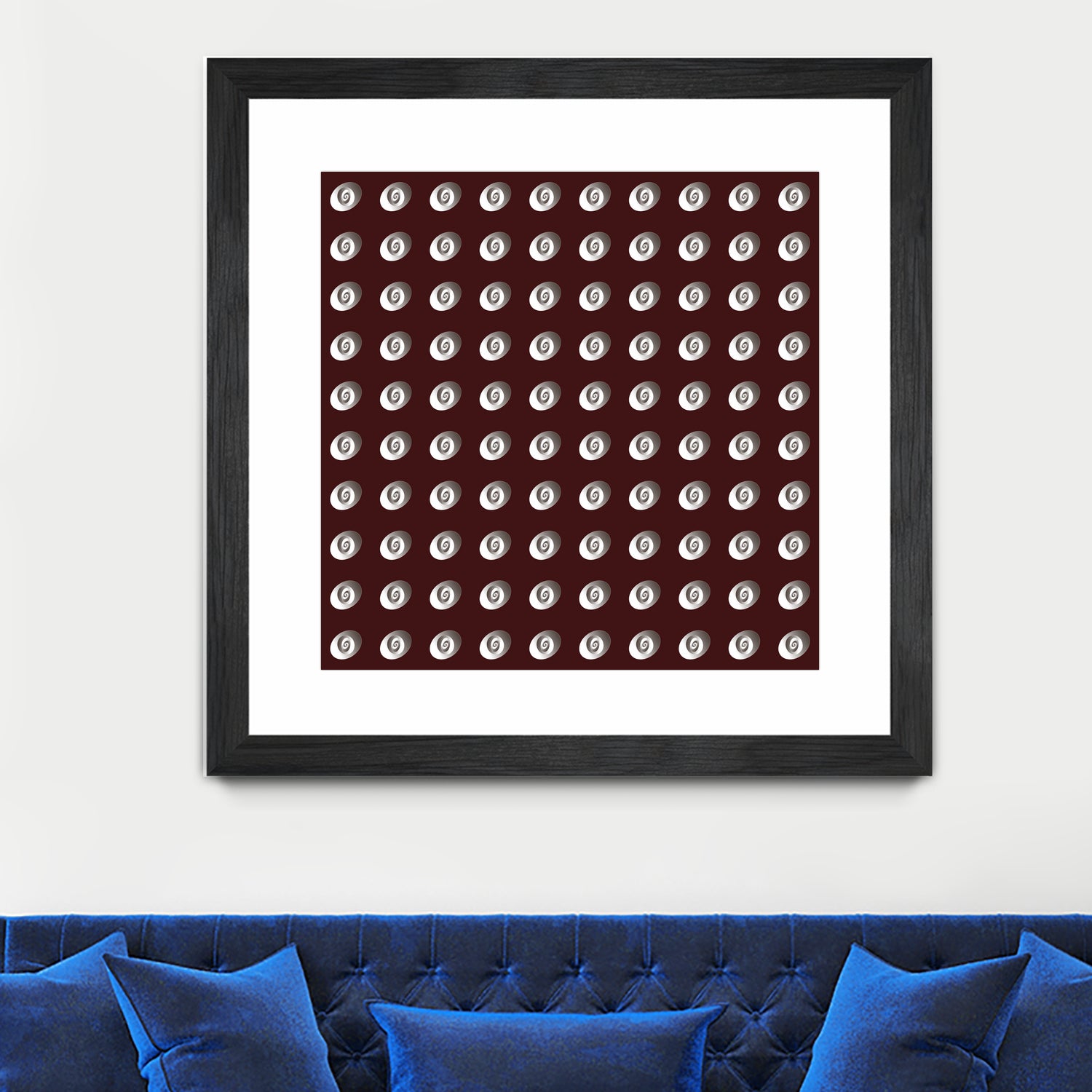 shell shape on dark burgundy bkg by Ramona Masut on GIANT ART - red digital drawing