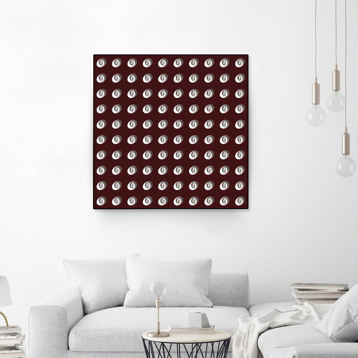 shell shape on dark burgundy bkg by Ramona Masut on GIANT ART - red digital drawing