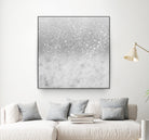 White Marble Silver Ombre Glitter Glam #1 #shiny #gem #decor by Anita & Bella Jantz on GIANT ART - gray photo illustration