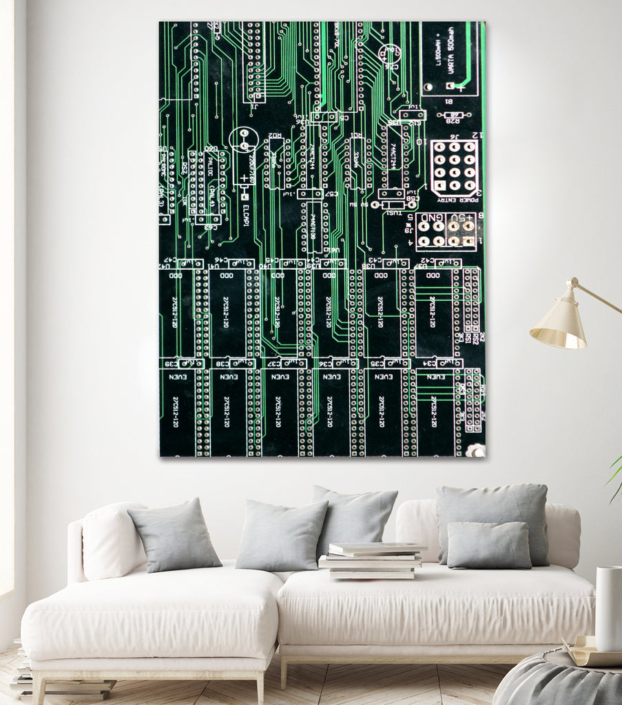 Printed circuit board circuits by Wiguna Asmorohadi on GIANT ART - green vector illustration