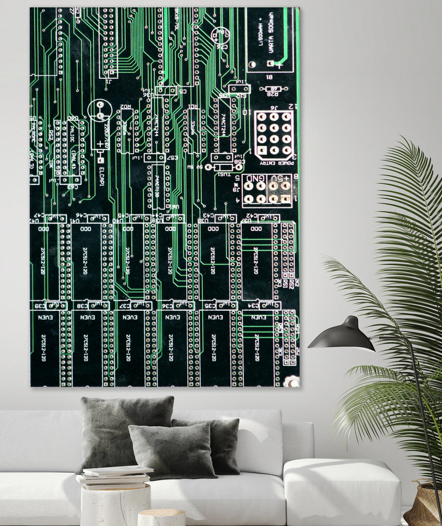 Printed circuit board circuits by Wiguna Asmorohadi on GIANT ART - green vector illustration