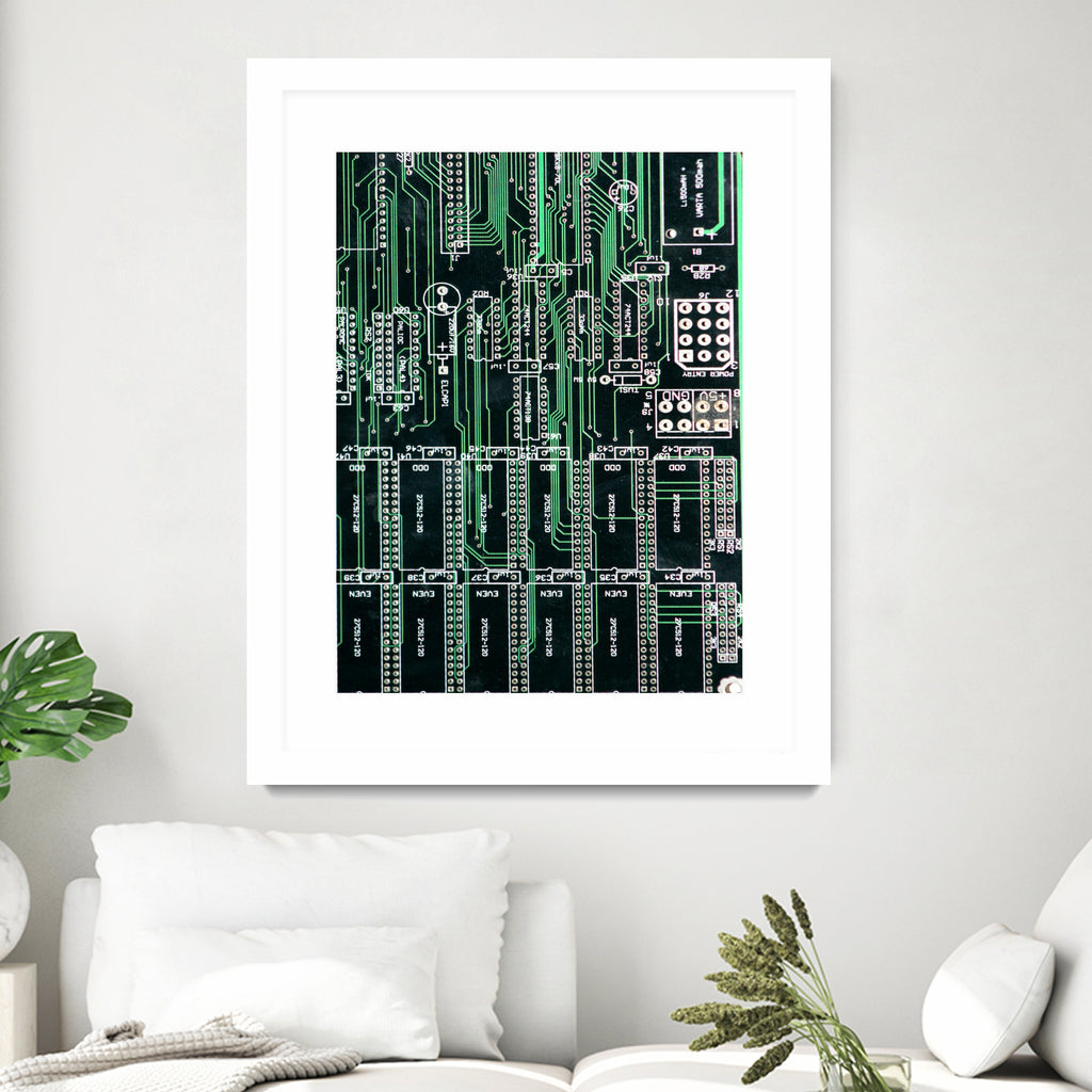 Printed circuit board circuits by Wiguna Asmorohadi on GIANT ART - green vector illustration