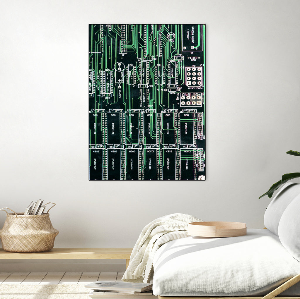 Printed circuit board circuits by Wiguna Asmorohadi on GIANT ART - green vector illustration