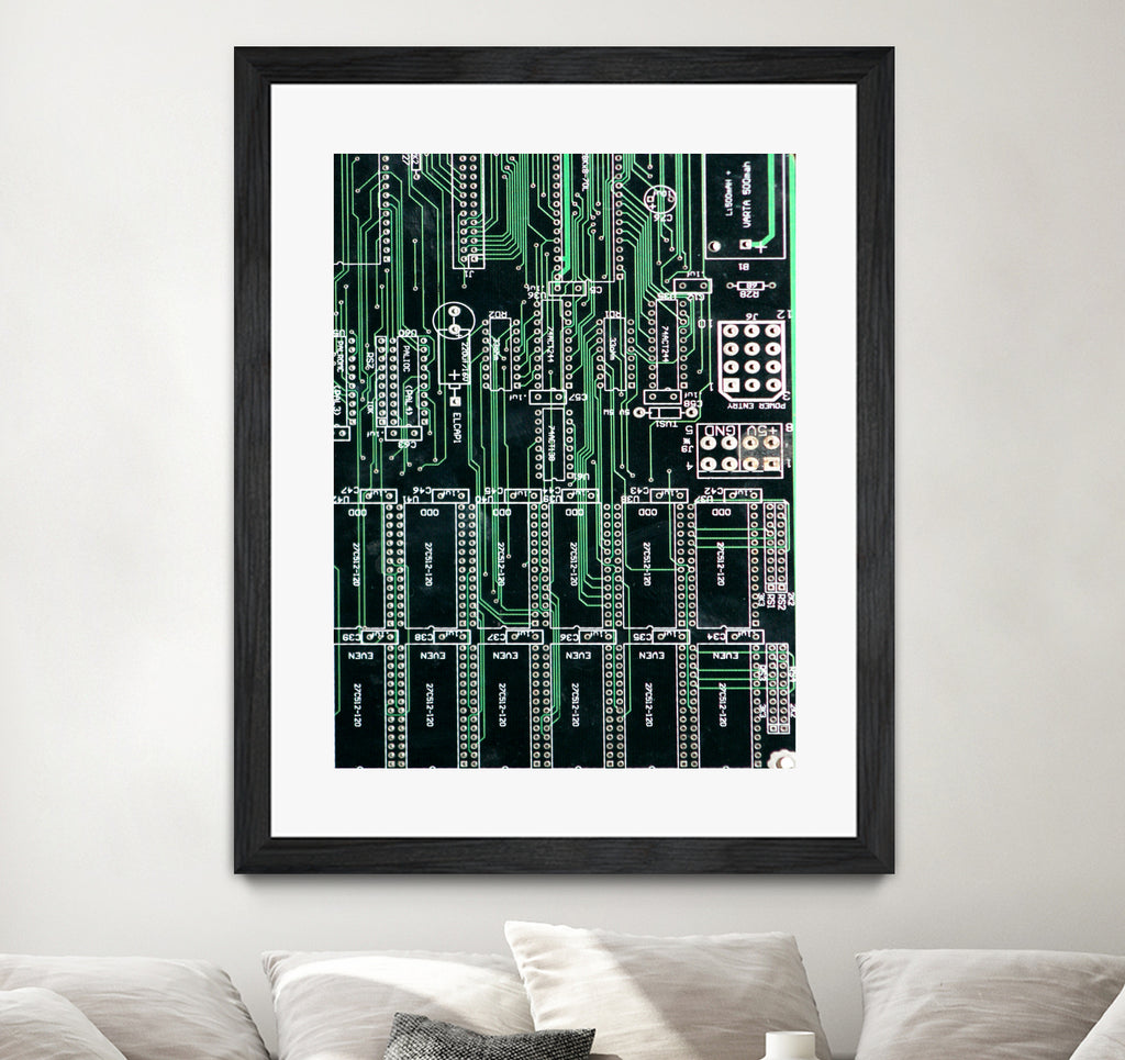 Printed circuit board circuits by Wiguna Asmorohadi on GIANT ART - green vector illustration