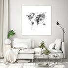 World Map by Monn Print on GIANT ART - white digital painting