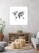 World Map by Monn Print on GIANT ART - white digital painting