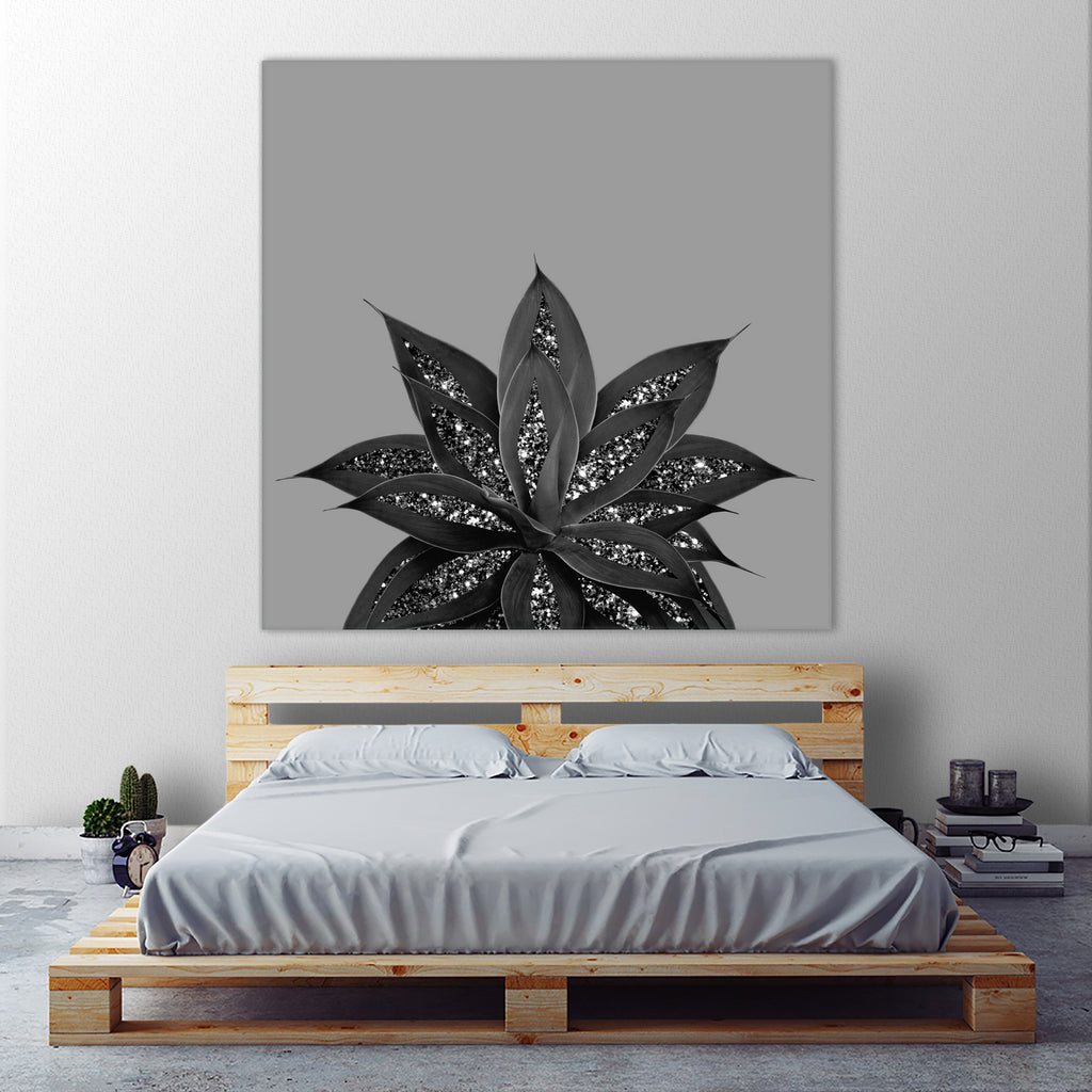 Gray Black Agave with Black Silver Glitter #3 #shiny by Anita & Bella Jantz on GIANT ART - gray photo illustration