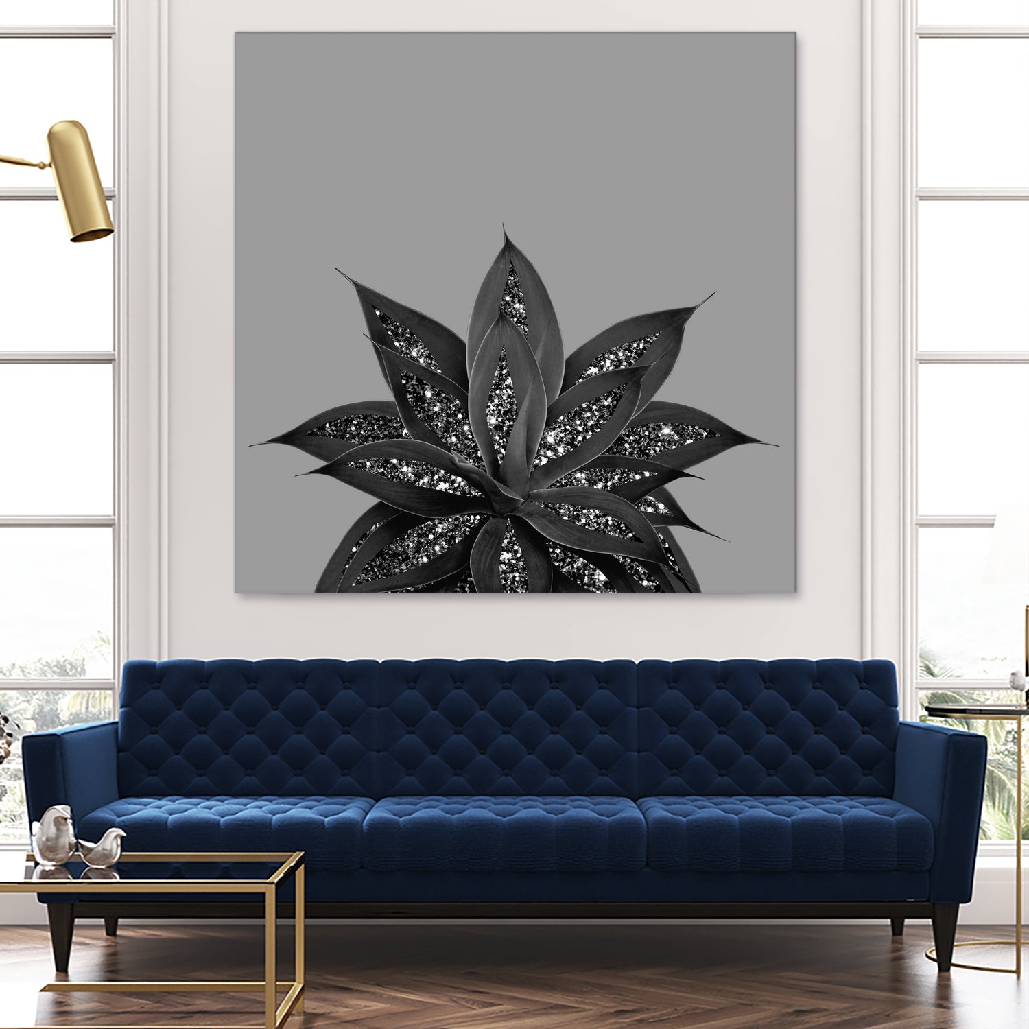 Gray Black Agave with Black Silver Glitter #3 #shiny by Anita & Bella Jantz on GIANT ART - gray photo illustration