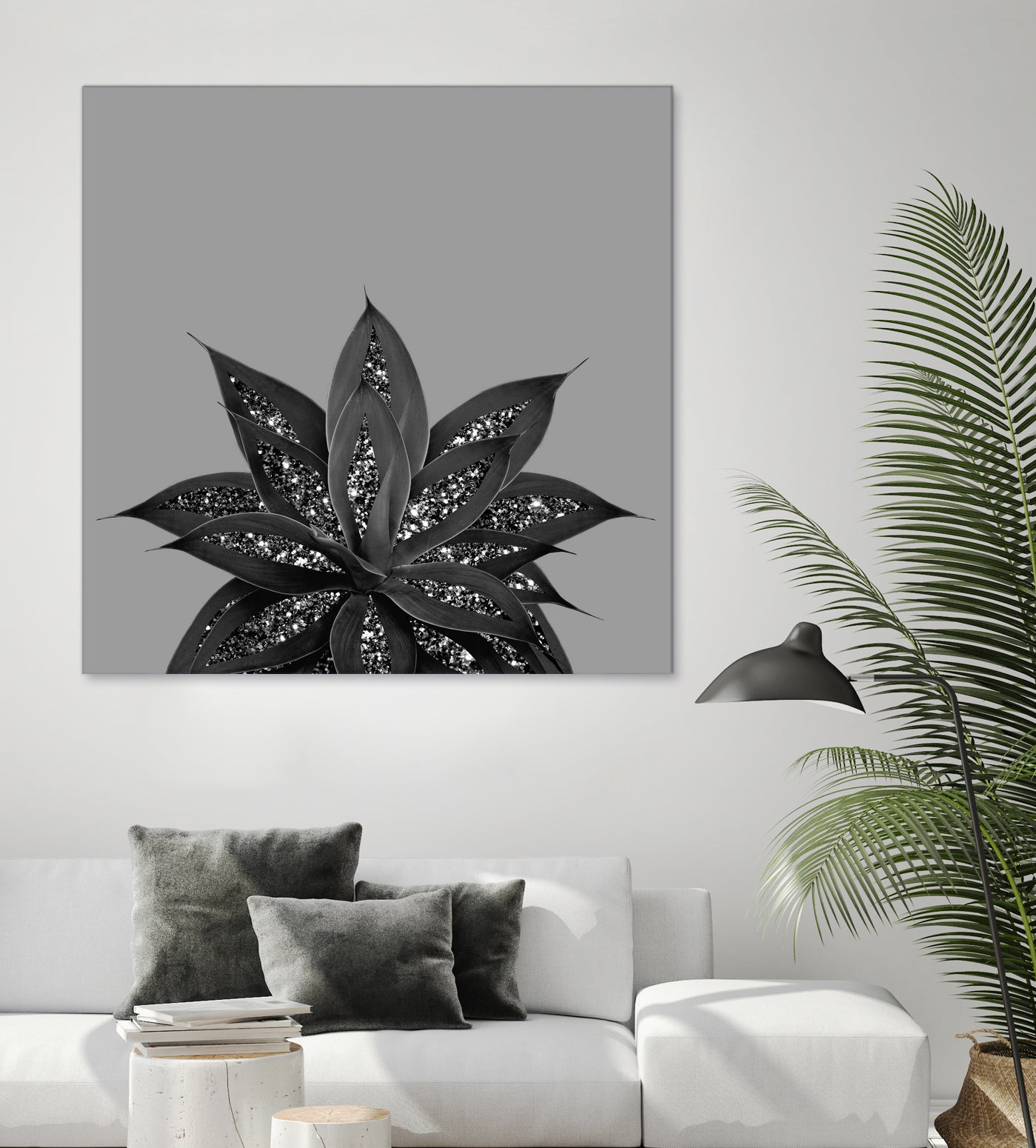 Gray Black Agave with Black Silver Glitter #3 #shiny by Anita & Bella Jantz on GIANT ART - gray photo illustration