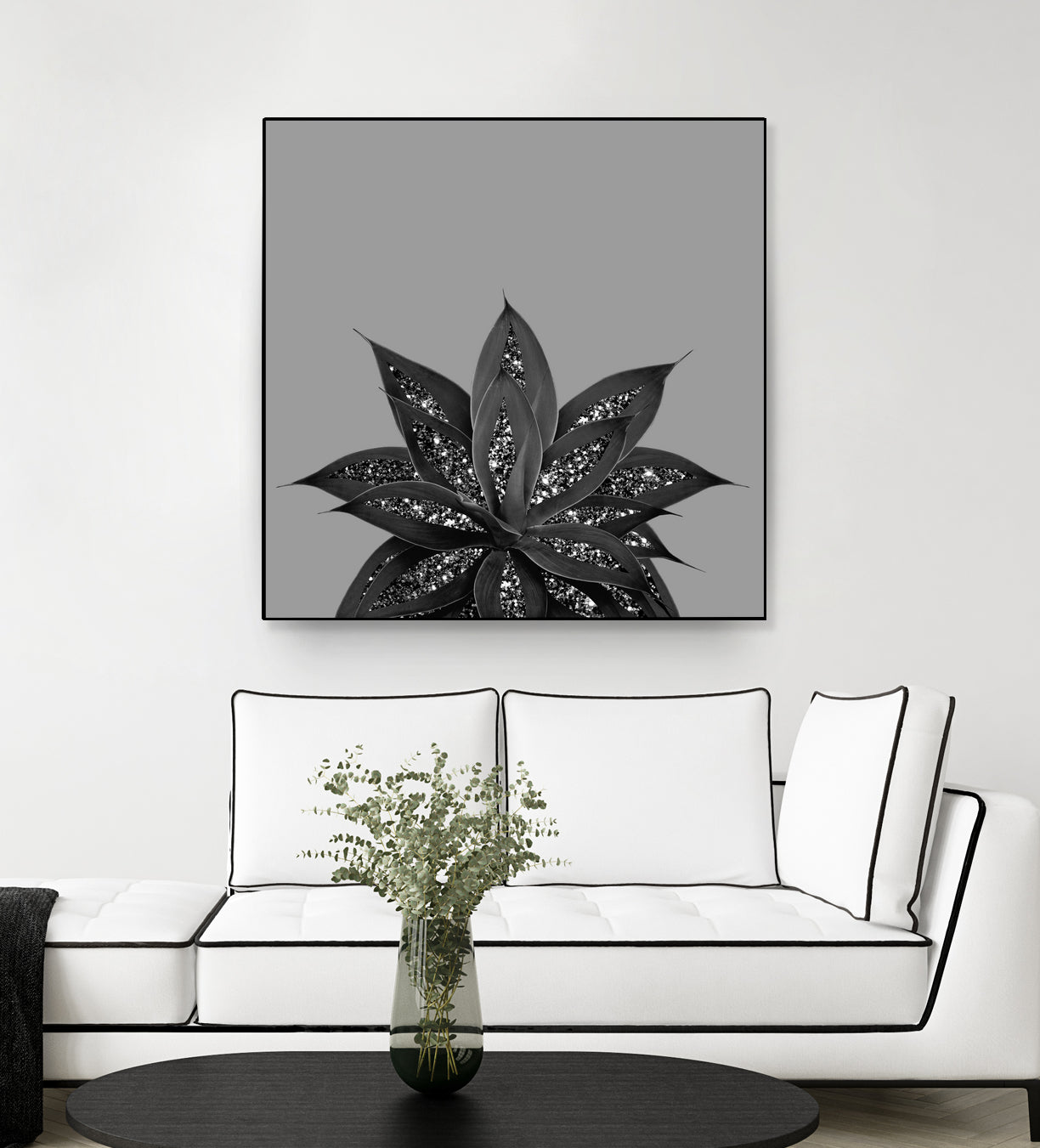 Gray Black Agave with Black Silver Glitter #3 #shiny by Anita & Bella Jantz on GIANT ART - gray photo illustration