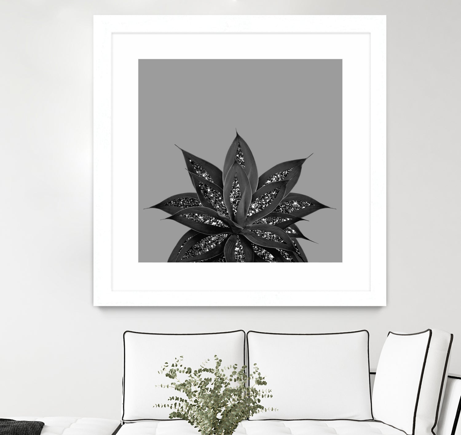 Gray Black Agave with Black Silver Glitter #3 #shiny by Anita & Bella Jantz on GIANT ART - gray photo illustration