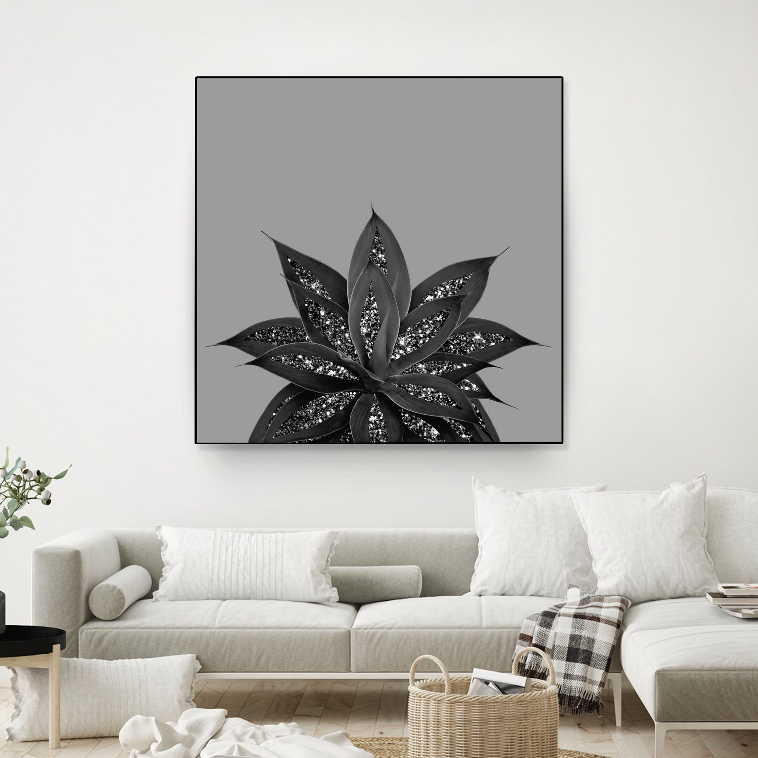 Gray Black Agave with Black Silver Glitter #3 #shiny by Anita & Bella Jantz on GIANT ART - gray photo illustration