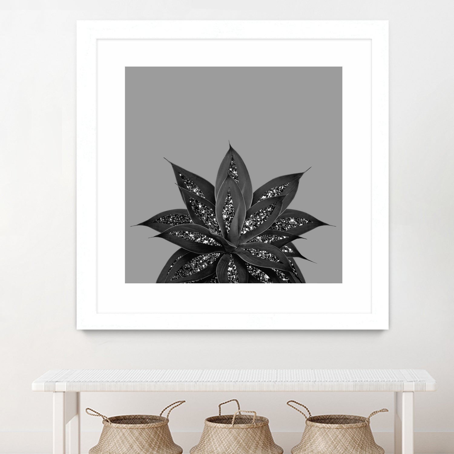 Gray Black Agave with Black Silver Glitter #3 #shiny by Anita & Bella Jantz on GIANT ART - gray photo illustration