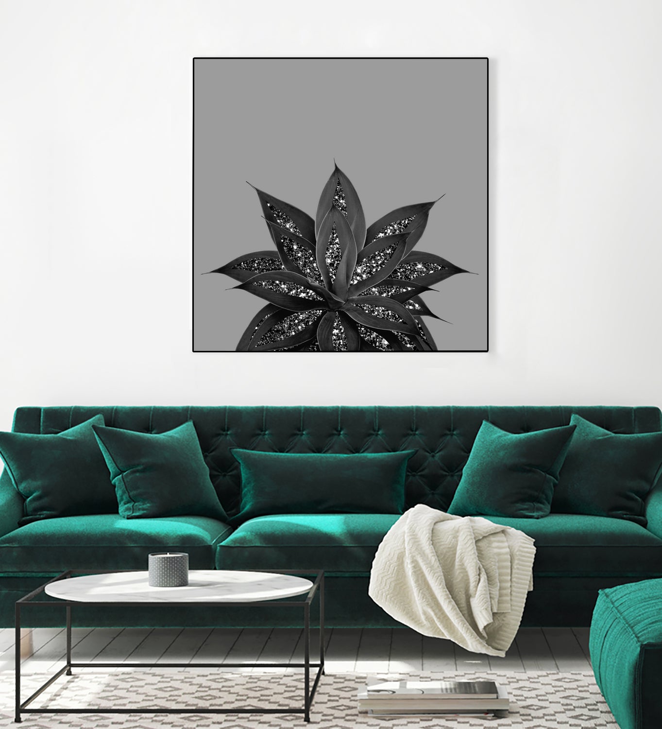 Gray Black Agave with Black Silver Glitter #3 #shiny by Anita & Bella Jantz on GIANT ART - gray photo illustration