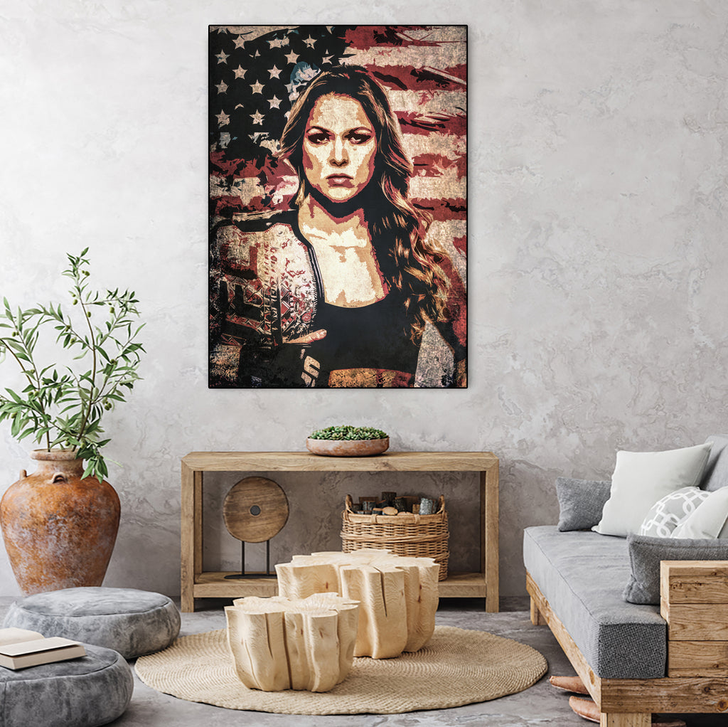 Ronda Rousey by Jurijs Permanickis on GIANT ART - red digital painting