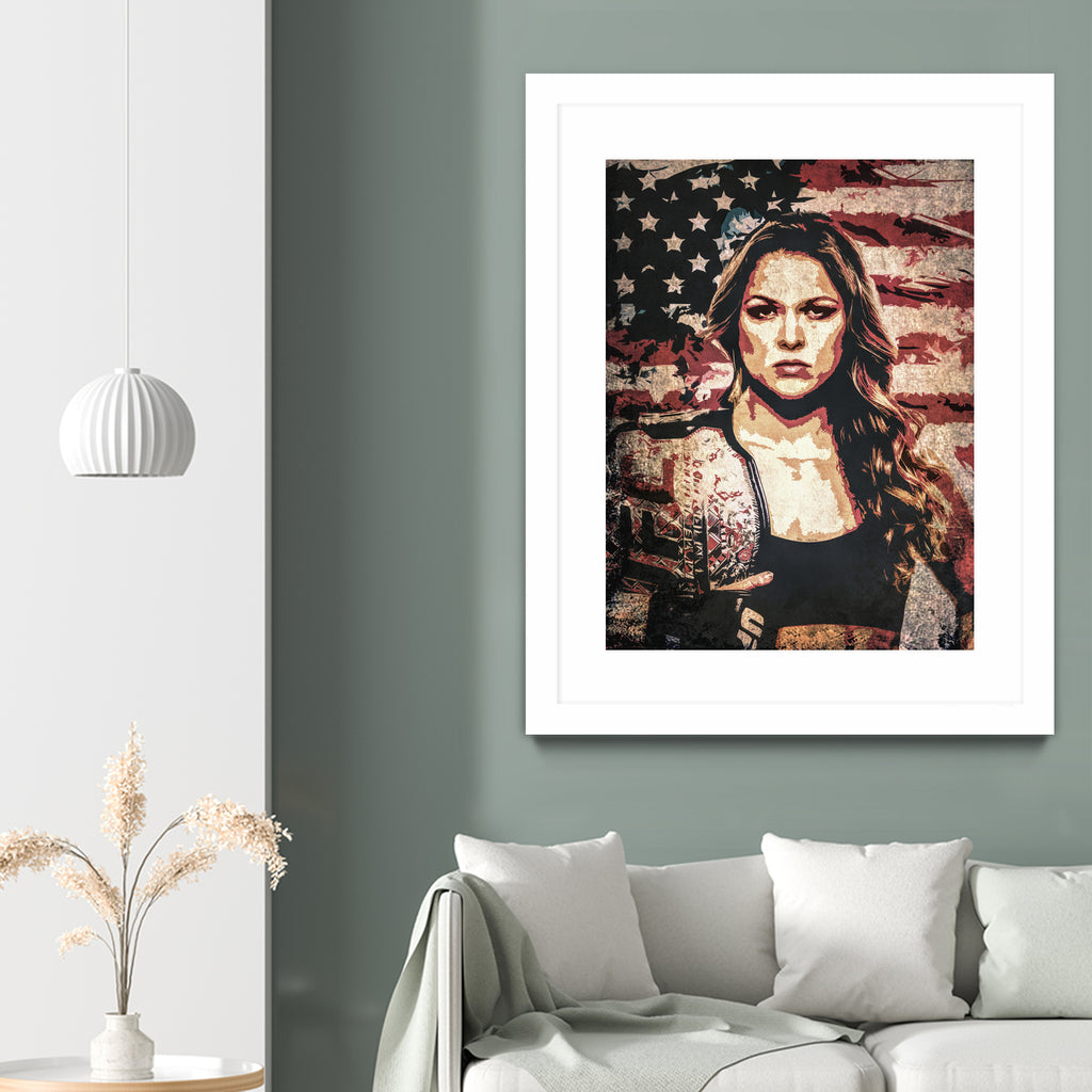 Ronda Rousey by Jurijs Permanickis on GIANT ART - red digital painting