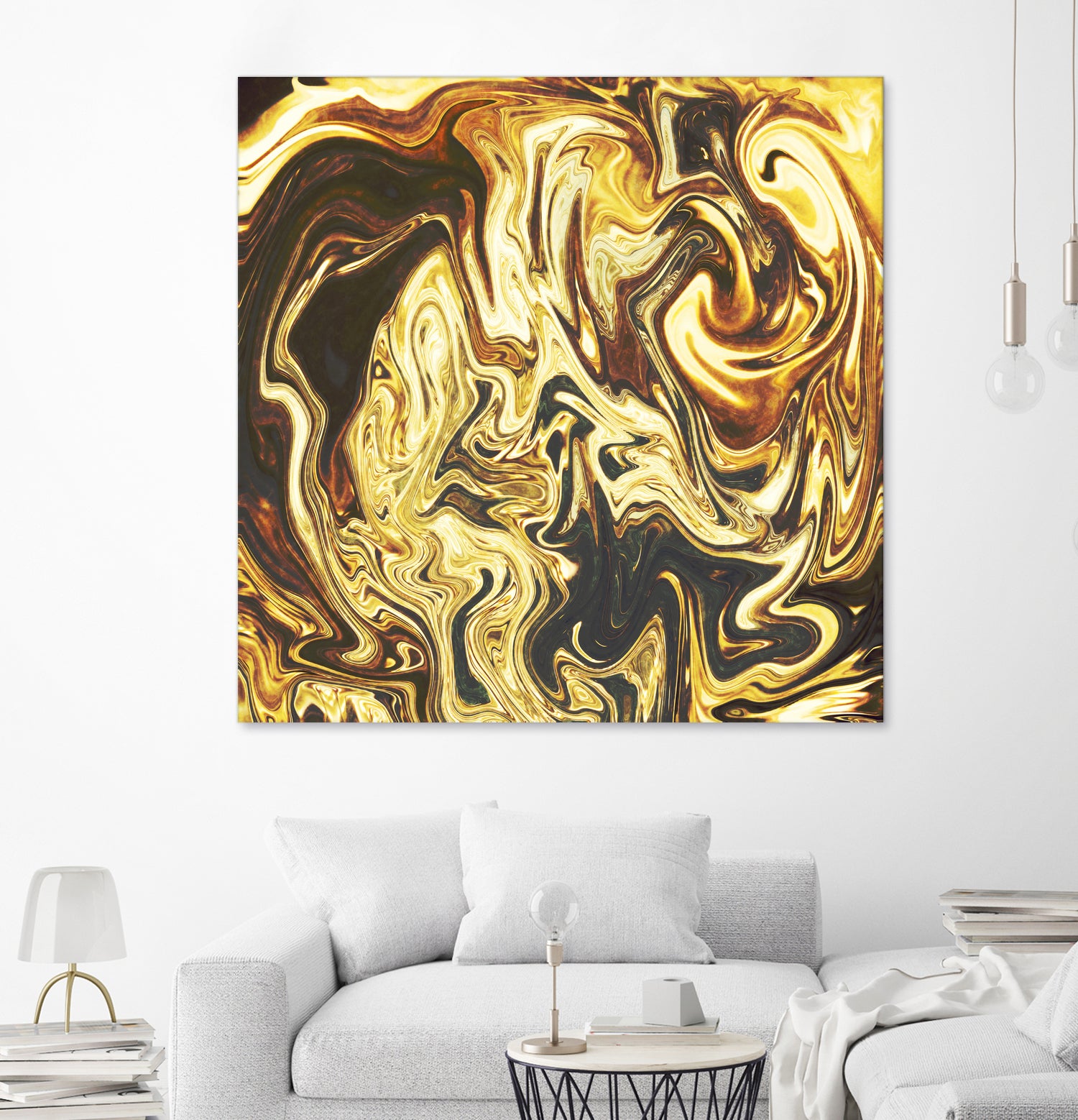 Abstract Marble Painting by Amir Faysal on GIANT ART - yellow digital painting