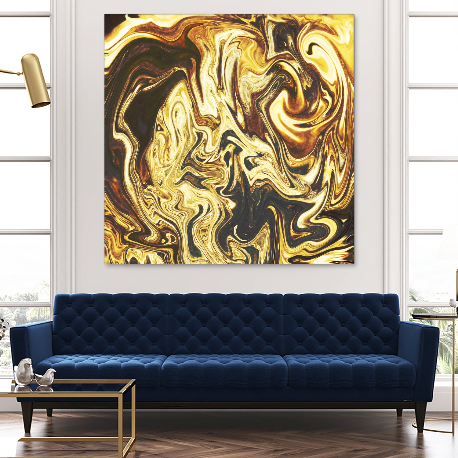 Abstract Marble Painting by Amir Faysal on GIANT ART - yellow digital painting