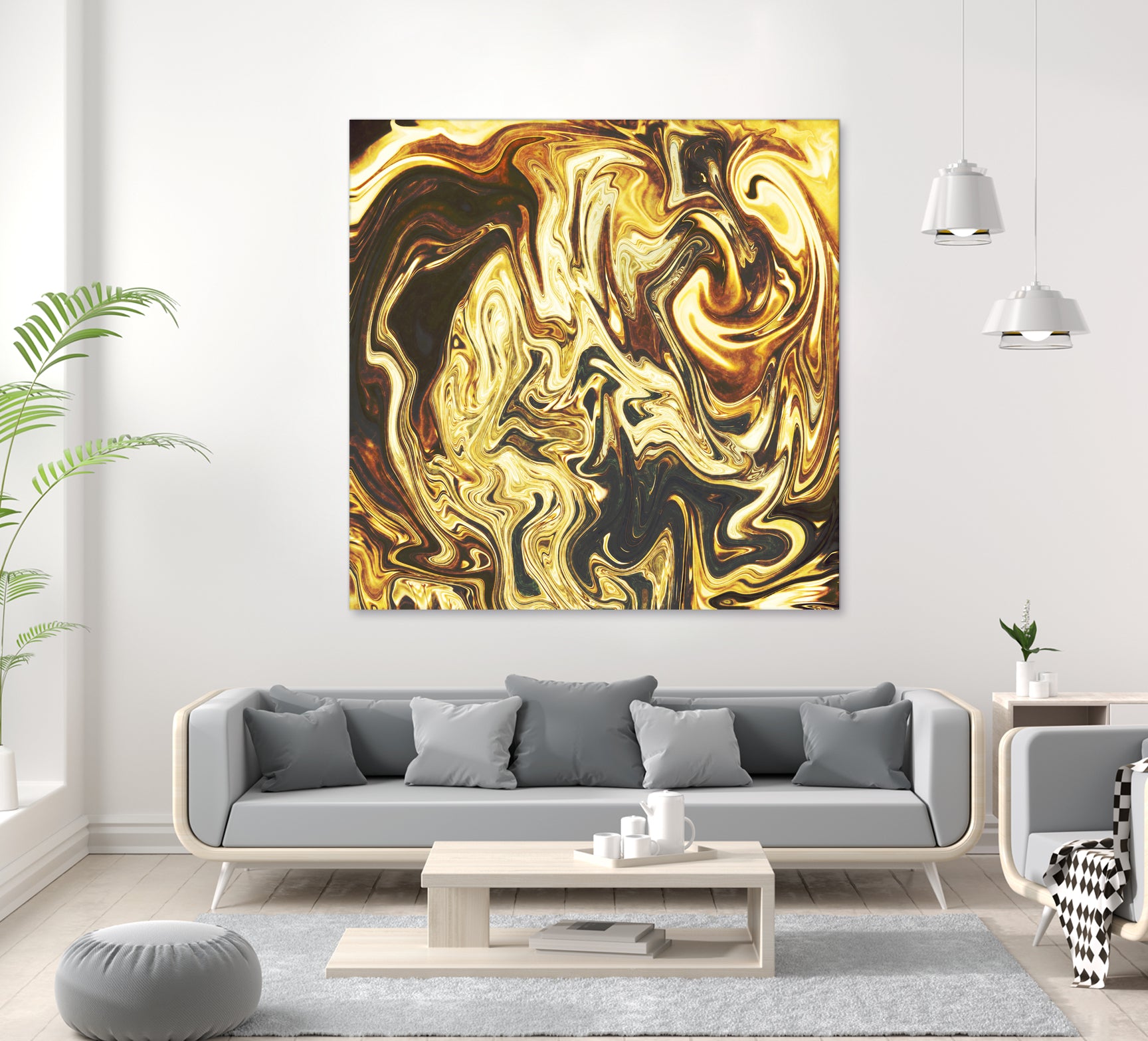 Abstract Marble Painting by Amir Faysal on GIANT ART - yellow digital painting