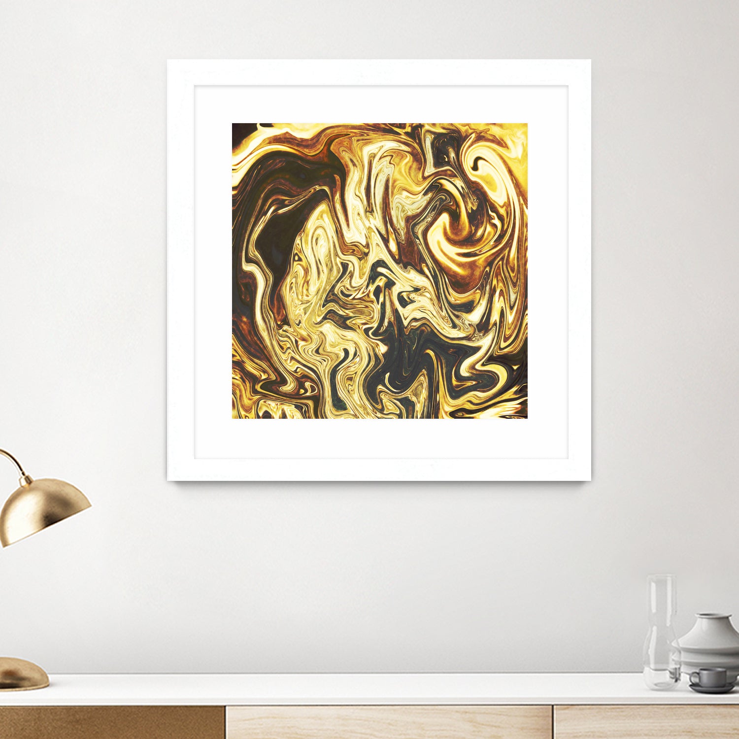 Abstract Marble Painting by Amir Faysal on GIANT ART - yellow digital painting