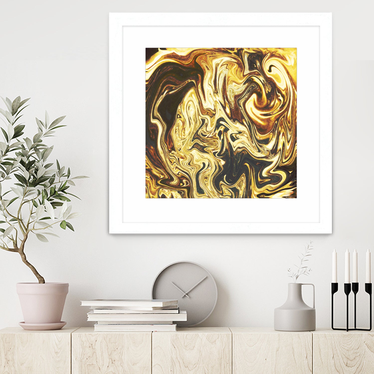 Abstract Marble Painting by Amir Faysal on GIANT ART - yellow digital painting