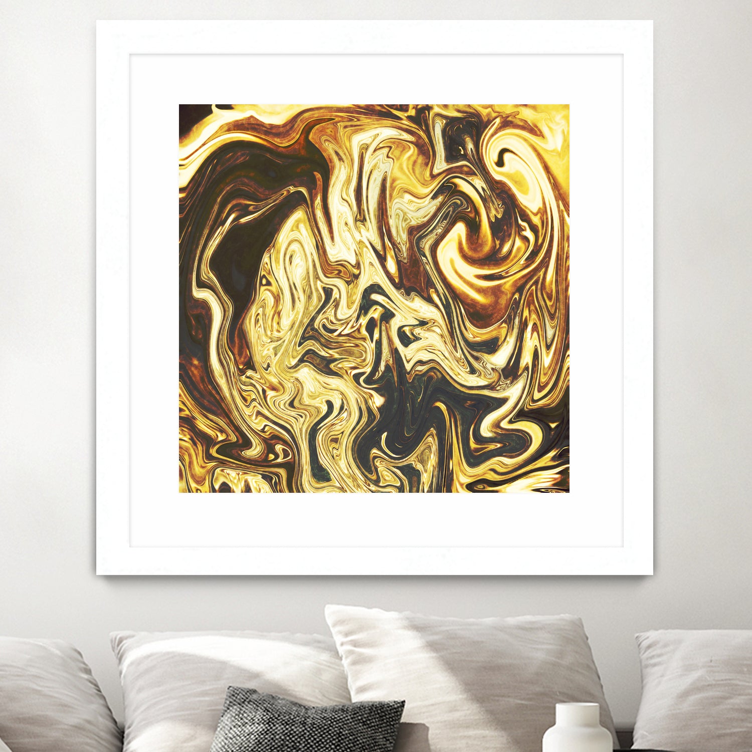 Abstract Marble Painting by Amir Faysal on GIANT ART - yellow digital painting