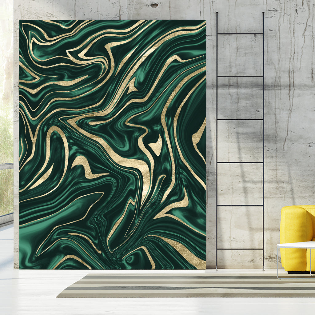 Emerald Green Black Gold Marble #1 #decor #art by Anita & Bella Jantz on GIANT ART - green digital painting