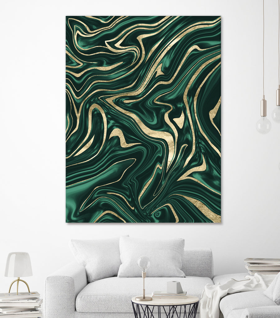 Emerald Green Black Gold Marble #1 #decor #art by Anita & Bella Jantz on GIANT ART - green digital painting