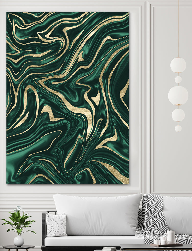 Emerald Green Black Gold Marble #1 #decor #art by Anita & Bella Jantz on GIANT ART - green digital painting