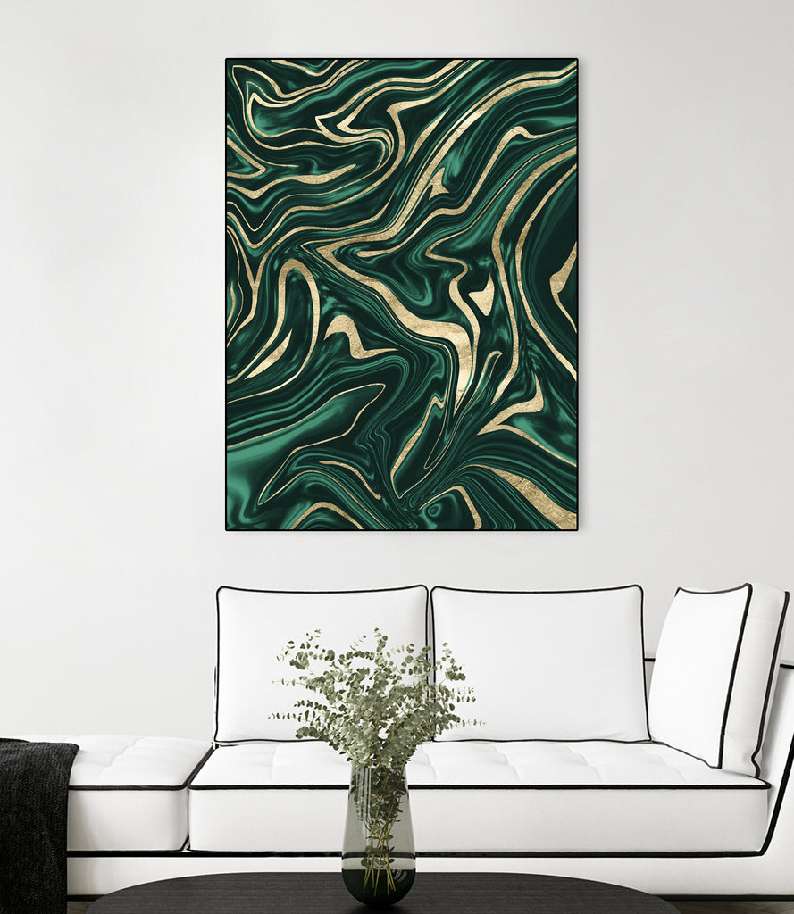 Emerald Green Black Gold Marble #1 #decor #art by Anita & Bella Jantz on GIANT ART - green digital painting