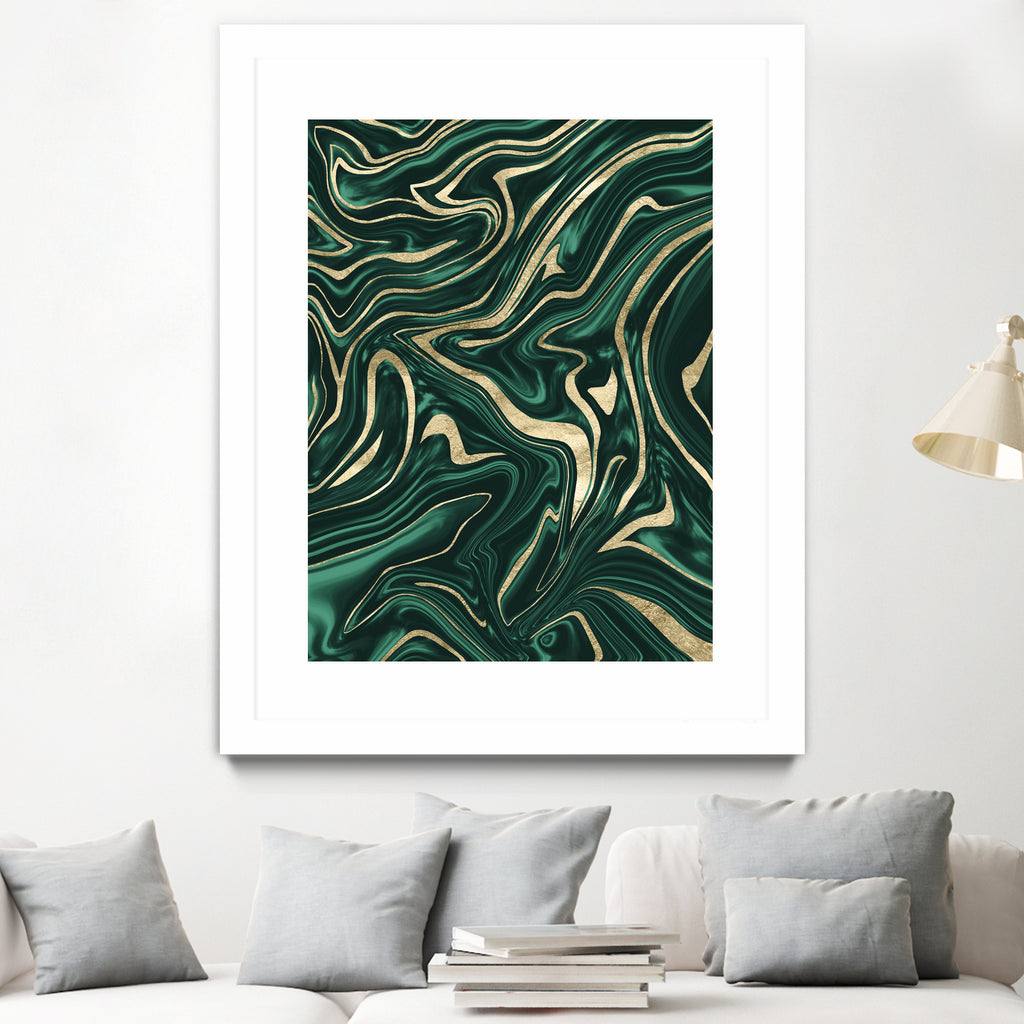 Emerald Green Black Gold Marble #1 #decor #art by Anita & Bella Jantz on GIANT ART - green digital painting