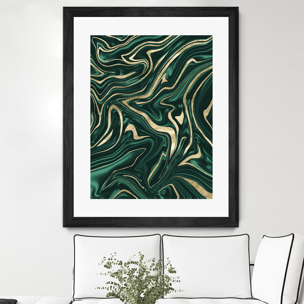 Emerald Green Black Gold Marble #1 #decor #art by Anita & Bella Jantz on GIANT ART - green digital painting