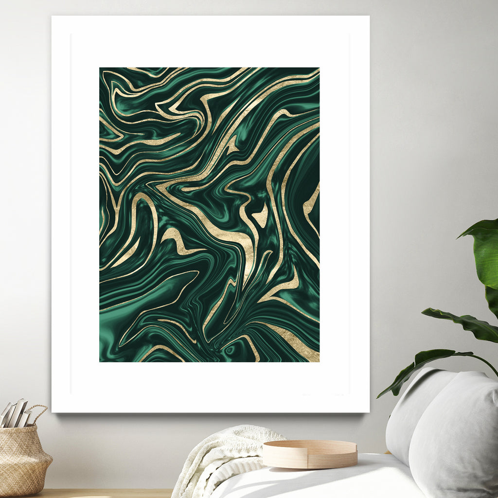 Emerald Green Black Gold Marble #1 #decor #art by Anita & Bella Jantz on GIANT ART - green digital painting