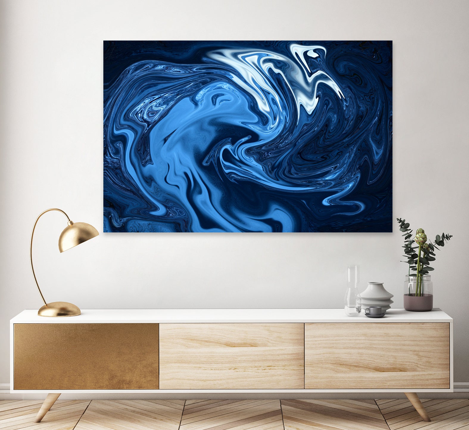 Abstract Marble Painting II by Amir Faysal on GIANT ART - blue digital painting
