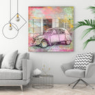 2CV Retro Car by Andrea Haase on GIANT ART - pink photo illustration